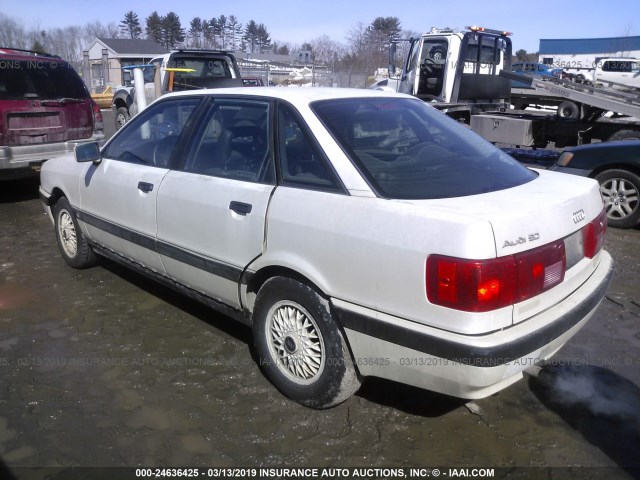 WAUGC0891KA259986 - 1989 AUDI 90 WHITE photo 3