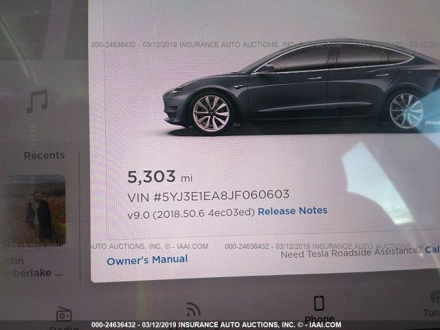 5YJ3E1EA8JF060603 - 2018 TESLA MODEL 3 GRAY photo 7