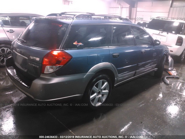 4S4BP61C587303600 - 2008 SUBARU OUTBACK 2.5I BLUE photo 4