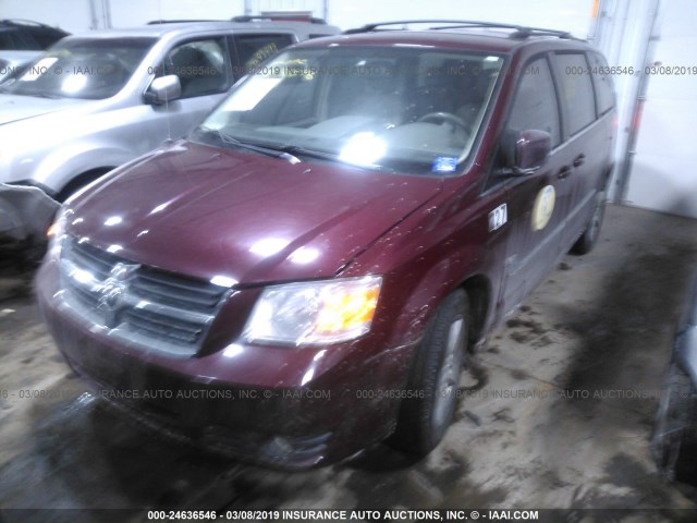 2D8HN54X59R645773 - 2009 DODGE GRAND CARAVAN SXT BURGUNDY photo 2