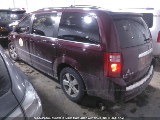 2D8HN54X59R645773 - 2009 DODGE GRAND CARAVAN SXT BURGUNDY photo 3