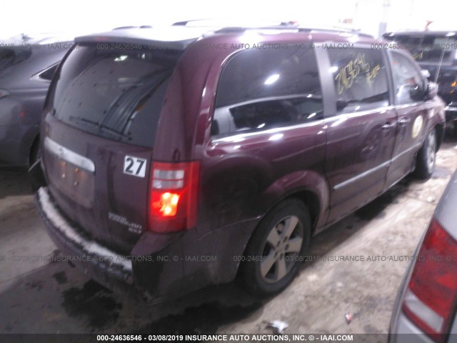 2D8HN54X59R645773 - 2009 DODGE GRAND CARAVAN SXT BURGUNDY photo 4