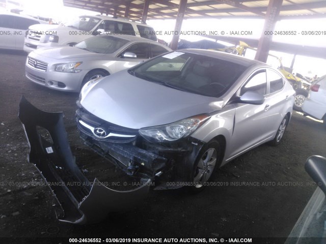 5NPDH4AE0DH158889 - 2013 HYUNDAI ELANTRA GLS/LIMITED SILVER photo 2