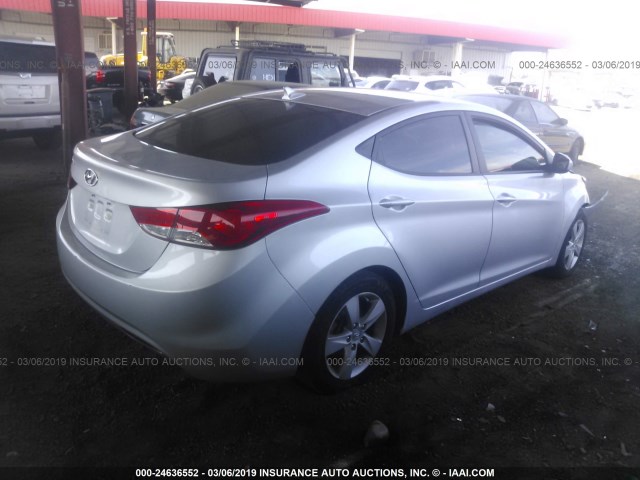 5NPDH4AE0DH158889 - 2013 HYUNDAI ELANTRA GLS/LIMITED SILVER photo 4