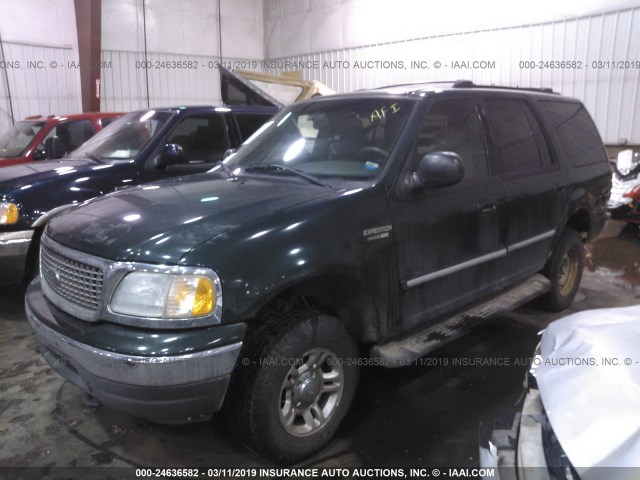 1FMPU16L21LB06097 - 2001 FORD EXPEDITION XLT GREEN photo 2