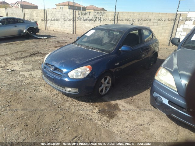 KMHCN36C77U009536 - 2007 HYUNDAI ACCENT SE BLUE photo 2