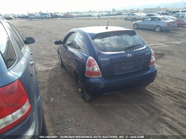 KMHCN36C77U009536 - 2007 HYUNDAI ACCENT SE BLUE photo 3