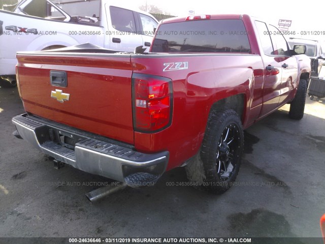 1GCVKRECXEZ116834 - 2014 CHEVROLET SILVERADO K1500 LT RED photo 4