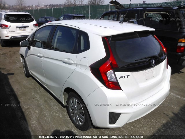 3HGGK5H50FM726499 - 2015 HONDA FIT LX WHITE photo 3