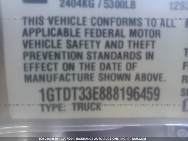 1GTDT33E888196459 - 2008 GMC CANYON TAN photo 9