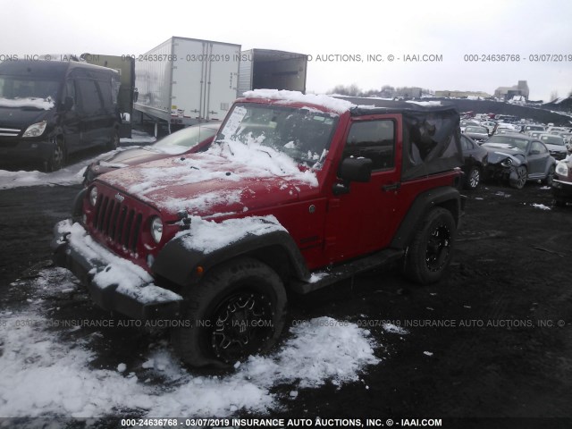 1C4AJWAGXEL259097 - 2014 JEEP WRANGLER SPORT წითელი ფოტო 2