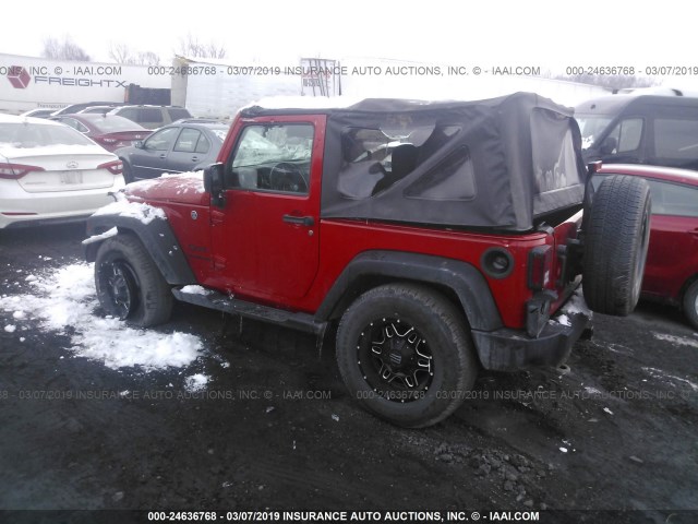 1C4AJWAGXEL259097 - 2014 JEEP WRANGLER SPORT წითელი ფოტო 3