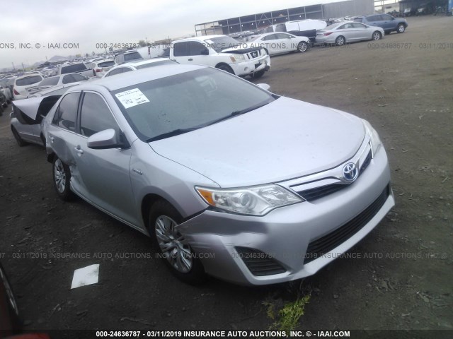 4T1BD1FK6CU027661 - 2012 TOYOTA CAMRY HYBRID/LE/XLE SILVER photo 1