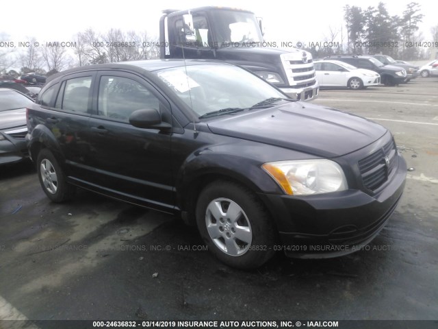 1B3HB28B77D155308 - 2007 DODGE CALIBER BLACK photo 1