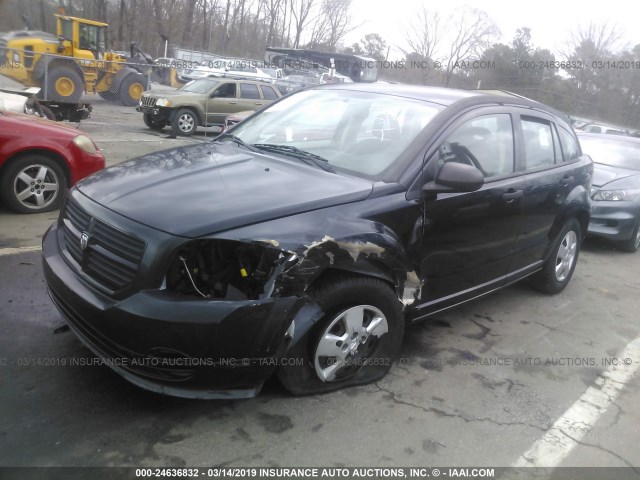 1B3HB28B77D155308 - 2007 DODGE CALIBER BLACK photo 2