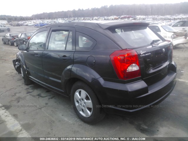 1B3HB28B77D155308 - 2007 DODGE CALIBER BLACK photo 3