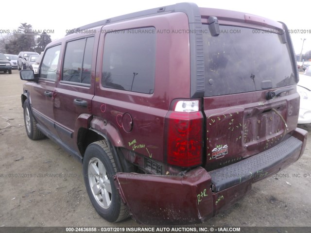 1J8HG48K36C368944 - 2006 JEEP COMMANDER MAROON photo 3