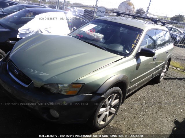 4S4BP61C967345491 - 2006 SUBARU LEGACY OUTBACK 2.5I GREEN photo 2