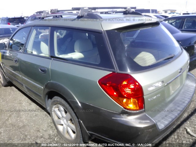 4S4BP61C967345491 - 2006 SUBARU LEGACY OUTBACK 2.5I GREEN photo 3