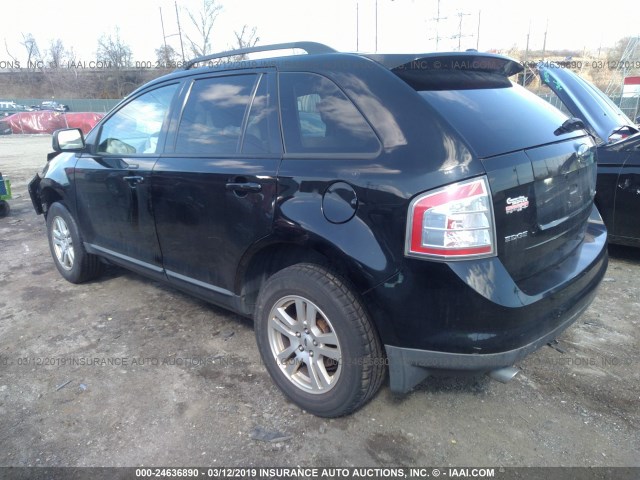 2FMDK38C67BB71836 - 2007 FORD EDGE SEL BLACK photo 3