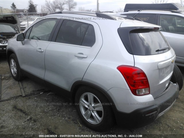 3GNCJLSB1GL275939 - 2016 CHEVROLET TRAX 1LT SILVER photo 3