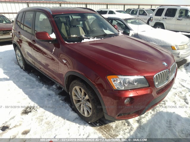 5UXWX9C50E0D13379 - 2014 BMW X3 XDRIVE28I MAROON photo 1