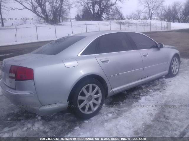 WAUML44E55N004669 - 2005 AUDI A8 L QUATTRO SILVER photo 4