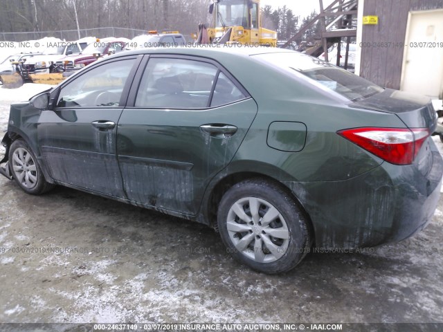 2T1BURHE9FC456255 - 2015 TOYOTA COROLLA L/LE/LE PLS/PRM/S/S PLS 绿色 照片 3