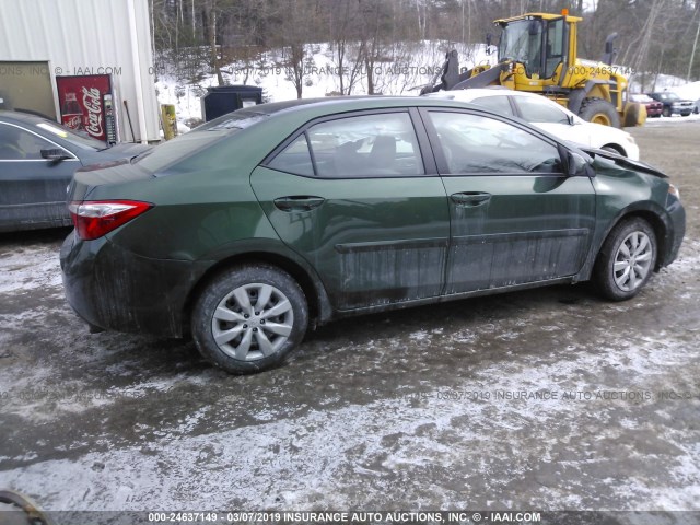 2T1BURHE9FC456255 - 2015 TOYOTA COROLLA L/LE/LE PLS/PRM/S/S PLS 绿色 照片 4