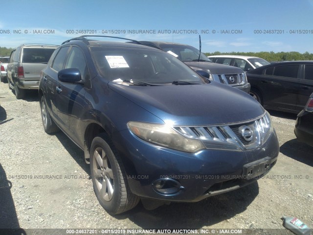 JN8AZ18U69W013129 - 2009 NISSAN MURANO S/SL BLUE photo 1