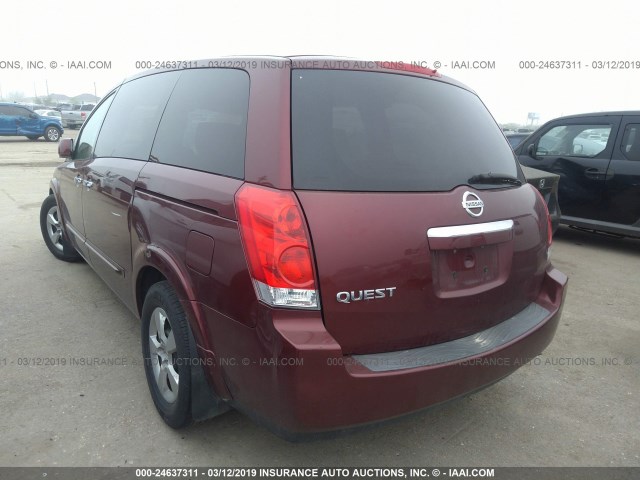 5N1BV28U39N106113 - 2009 NISSAN QUEST S/SE/SL MAROON photo 3