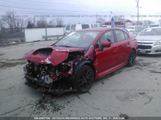 JF1VA1C64J9827575 - 2018 SUBARU WRX PREMIUM RED photo 2