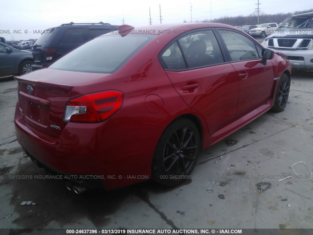 JF1VA1C64J9827575 - 2018 SUBARU WRX PREMIUM RED photo 4