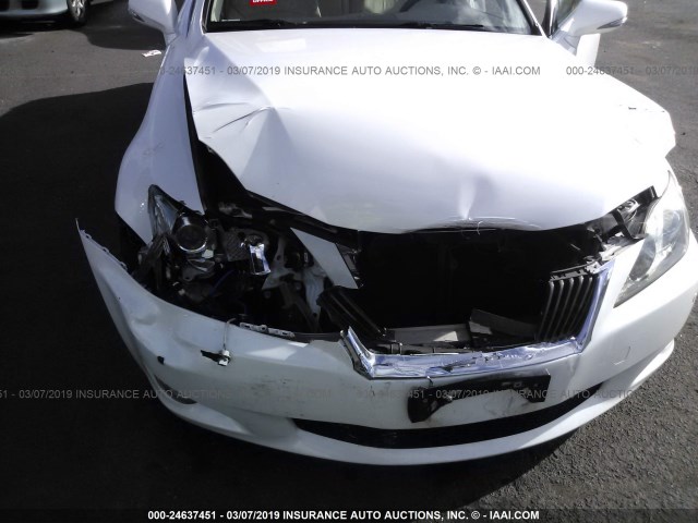 JTHBK262795104135 - 2009 LEXUS IS 250 WHITE photo 6