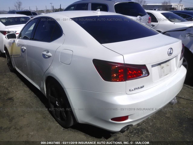 JTHBK262995095227 - 2009 LEXUS IS 250 WHITE photo 3