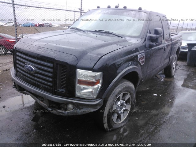 1FTWX31R68EA78673 - 2008 FORD F350 SRW SUPER DUTY BLACK photo 2