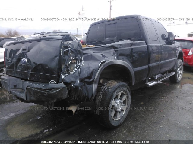 1FTWX31R68EA78673 - 2008 FORD F350 SRW SUPER DUTY BLACK photo 4