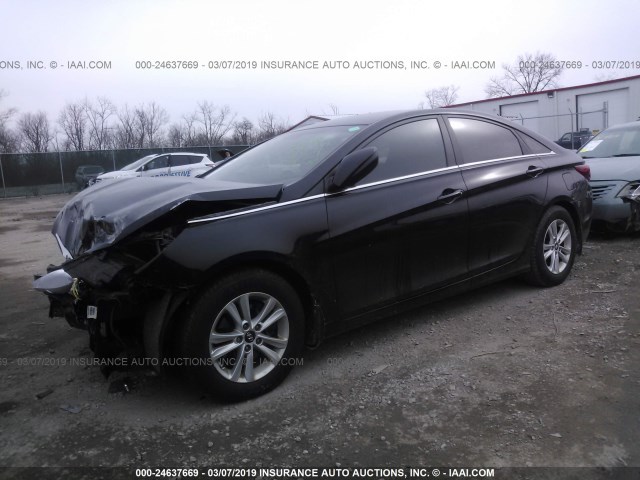 5NPEB4AC1DH543740 - 2013 HYUNDAI SONATA GLS BLACK photo 2