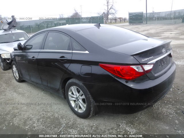 5NPEB4AC1DH543740 - 2013 HYUNDAI SONATA GLS BLACK photo 3