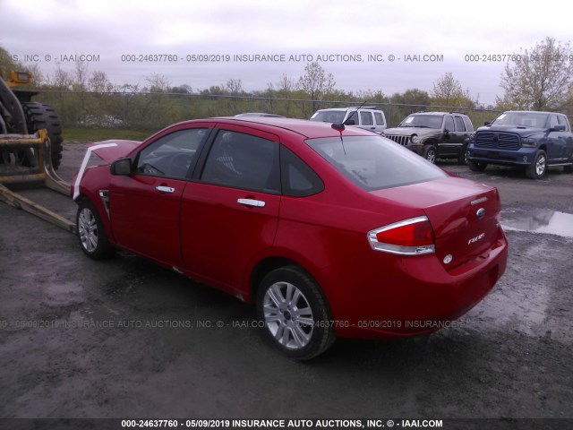 1FAHP35N48W163026 - 2008 FORD FOCUS SE/SEL/SES RED photo 3