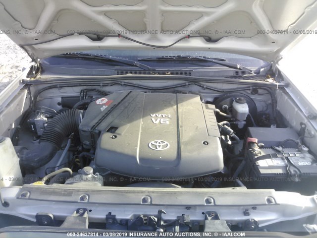 5TEJU62N18Z520482 - 2008 TOYOTA TACOMA DOUBLE CAB PRERUNNER SILVER photo 10