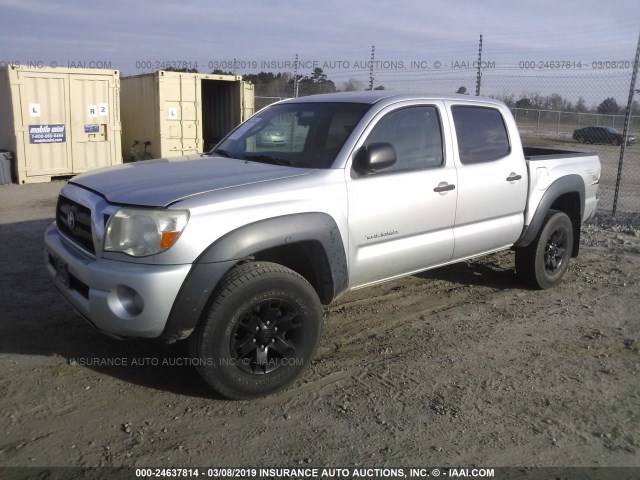 5TEJU62N18Z520482 - 2008 TOYOTA TACOMA DOUBLE CAB PRERUNNER SILVER photo 2
