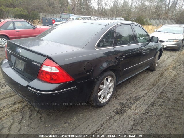 1FAHP28176G147624 - 2006 FORD FIVE HUNDRED LIMITED BLACK photo 4