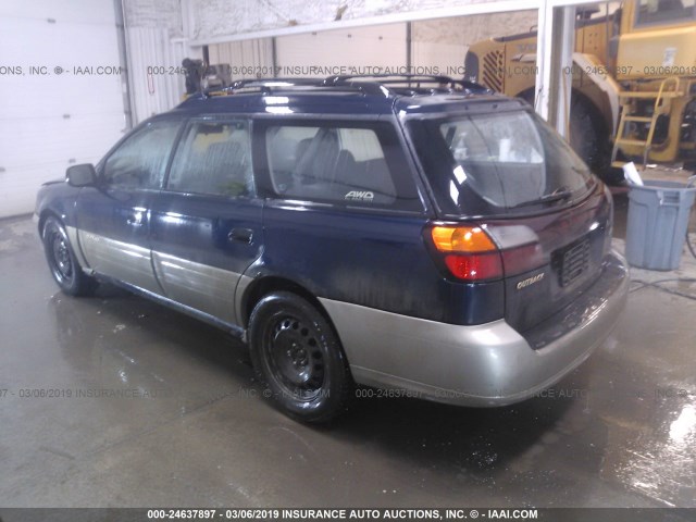 4S3BH675027614191 - 2002 SUBARU LEGACY OUTBACK AWP BLUE photo 3