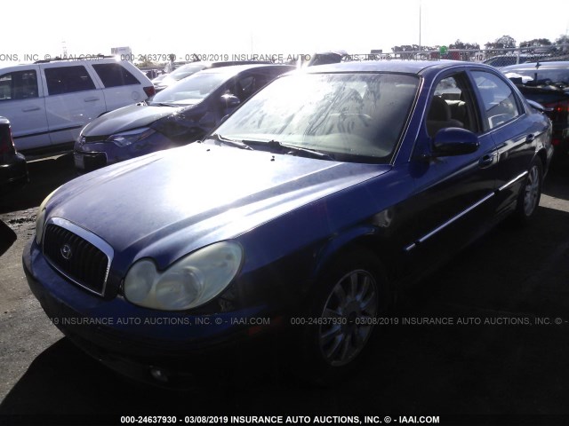 KMHWF35H54A957907 - 2004 HYUNDAI SONATA GLS/LX BLUE photo 2