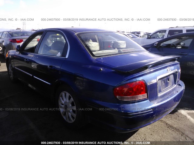 KMHWF35H54A957907 - 2004 HYUNDAI SONATA GLS/LX BLUE photo 3