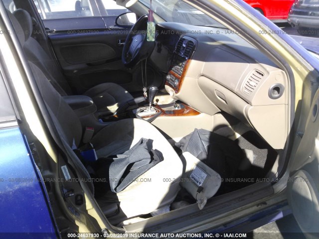 KMHWF35H54A957907 - 2004 HYUNDAI SONATA GLS/LX BLUE photo 5