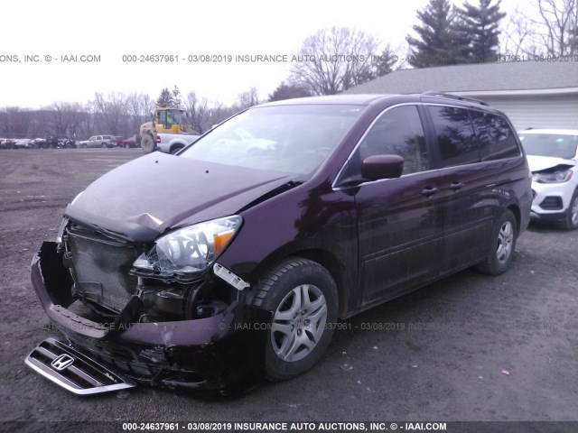 5FNRL38767B060989 - 2007 HONDA ODYSSEY EXL BURGUNDY photo 2