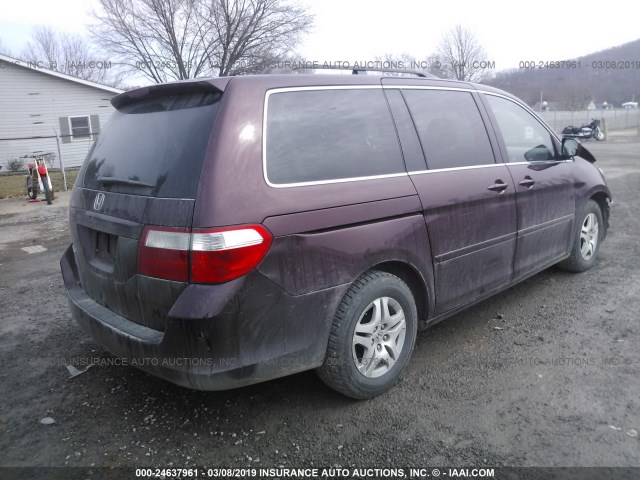 5FNRL38767B060989 - 2007 HONDA ODYSSEY EXL BURGUNDY photo 4