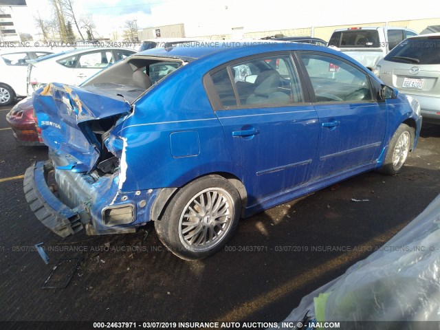 3N1CB61E47L700852 - 2007 NISSAN SENTRA SE-R SPEC V BLUE photo 4